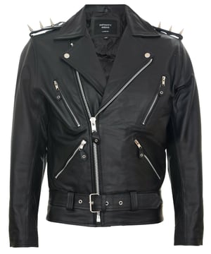 Imbued with a classic biker spirit, this jacket exudes style. Sumptuously crafted in black Cow Hide this slim fitting design boasts a stylish biker silhouette that delivers sleek sophistication. This jacket features pleated shoulders, a YKK zip fastening up the front to a short tab collar and includes four pockets for added practicality. The cuffs can be buttoned and the waist can also be adjusted to provide a more customized fit.