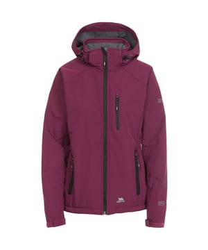 Wasserdichte Jacke mit verstellbarer, abnehmbarer Kapuze. Kontrastfarbene Reißverschlüsse. 3 flache Reißverschlusstaschen. Flache Manschette mit verstellbarer Lasche. Kinnschutz. Kordelzug am Saum. Wasserdicht 8000mm, atmungsaktiv 3000mvp, winddicht. 94% Polyester, 4% Elastan, TPU-Membran. Trespass Womens Chest Sizing (ca.): XS/8 - 32in/81cm, S/10 - 34in/86cm, M/12 - 36in/91.4cm, L/14 - 38in/96.5cm, XL/16 - 40in/101.5cm, XXL/18 - 42in/106.5cm.