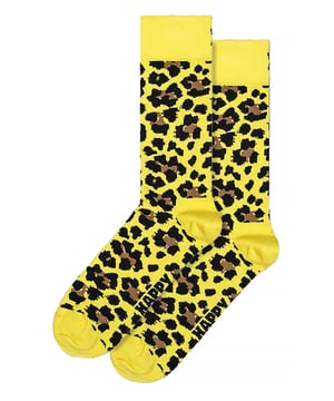 Bright Leopard Design Novelty Patterned Socks by Happy SocksStep into the wild side of comfort and unique style with the Bright Leopard Design Novelty Patterned Socks by Happy Socks. Crafted to fit any shoe size ranging from 36-40 and 41-46, these versatile socks promise to deliver comfort and make a bold style statement. The superb comfort offered by these socks, a blend of 86% Cotton, 12% Polyamide, and 2% Elastane, is a must-have for every sock drawer.Happy Socks spearheaded unique fashion with their novel ranging designs to instill a whimsical note of brightness and vivacity to your outfits. With a specialised blend of comfort, visually appealing designs, and compatibility with all seasons, these socks are designed to match your day-to-day lifestyle. Our quality cotton mix ensures freshness and a perfect fit for everyone.The Bright Leopard Design Novelty Patterned Socks come with multiple virtues. Their distinct Leopard pattern gives a touch of daring style statement, while the soft fabric promises prolonged comfort and durability. Plus, their sweat-absorbent material guarantees superior foot hygiene, ensuring your feet remain fresh throughout. Dive into extreme comfort blended with daring fashion with Happy Socks.Key Product Details- Vibrant and colourful- Premium-grade material- Unique design- Suitable for all seasons- Perfect for casual and formal settings- Fits sizes 36-40, 41-46