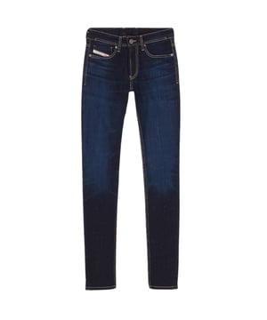 Diesel Blue Denim Pants, Button Fly, 98% Cotton, 2% Elastane Stretch Denim, Skinny Fit, Diesel Branding