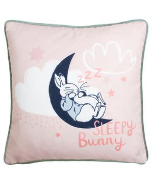 Step into the world of Beatrix Potter with the Peter Rabbit™ Sleepy Head cushion. The charming print features an enchanting illustration of Peter sleeping under the moon and stars after a busy day of causing mischief! Available in three playful colours, to suit any interior style. Match with the Peter Rabbit™ Sleepy Head duvet cover set to instantly transform your room!