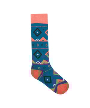 75% Cotton, 23% Polyester, 2% Elastane. Fabric: Soft Touch, Stretch, Thick Knit. Design: Fair Isle, Geometric Shape, Printed, Triangle. Fabric Technology: Anti-Bacterial, Durable, High Warmth, Odour Control. Seamless Toe.
