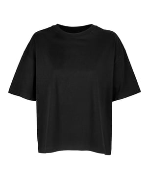 100% Bio-Baumwolle. Gewebe: Angerauht. Design: Unifarben. Passform: Übergroß. Seitennähte, Ausschnitt mit Band, Doppelnadel-Stich, Größenetikett ohne Markennamen. GSM (Gramm pro Quadratmeter): 180. Nachhaltigkeit: Amfori-Freigabe, BSCI, Fair Wear geprüft, Oeko-Tex Standard 100 zertifiziert, PETA-geprüftes Vegan, REACH. Rundhalsausschnitt, Gerippter Kragen. Kurzärmlig.