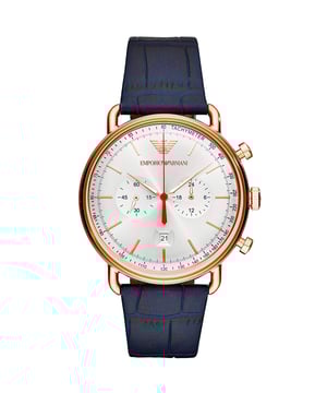 Tienda Emporio Armani, lo mejor en clase y estilo. Reloj para hombre AR11123 EAN 4051432327889 . Correa de cuero, caja de PVD de oro rosa con esfera plateada.