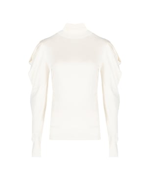El corte ajustado subraya perfectamente la figura, asegurando comodidad durante todo el día, lo que te hará sentirte seguro en cualquier situación.

El cuello alto no solo añade elegancia, sino que también protege del frío, haciendo de esta prenda ideal para los días más frescos.

Las mangas y el bajo terminados en puños aseguran que el suéter se ajuste perfectamente al cuerpo, eliminando el molesto enrollamiento del material y manteniendo un aspecto pulcro en todo momento.

Las mangas decorativas le dan al suéter un carácter y estilo únicos, lo que te permitirá destacar entre la multitud y añadir un toque de singularidad a tu apariencia.

Hecho de tela de alta calidad, este suéter no solo es suave y agradable al tacto, sino también duradero, lo que significa que te servirá durante muchas temporadas.