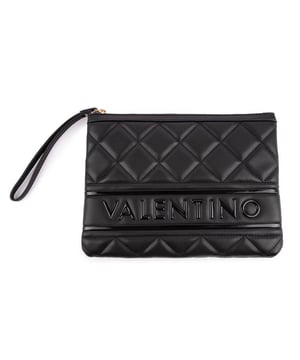 Add A Chic Designer Finish To Your Day To Evening Outfit With This Black Ada Hand Bag From Valentino Bags. It Has A Zip Closure, A Quilted Design With Large Glossy Branding And Is Completed With An Elegant Wristlet Strap.