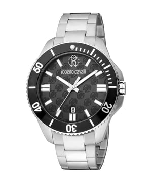 RC5G013M0085 Roberto Cavalli 4894626178696 Mens Quartz Stainless Steel Black Stainless Steel 10 ATM 44 mm Watch