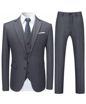 [Materialpflege] HOCHWERTIGES MATERIAL – 70 % Polyester, 30 % Viskose. Es ist bequem, atmungsaktiv, weicher, glatter, leichter zu waschen und behält die Form. 94 % Polyester und 4 % Viskose für die Innenseite, es atmet frei und nimmt Schweiß auf. WASCHEN – Chemische Reinigung wird empfohlen; Handwäsche ist möglich, jedoch mit kaltem Wasser. [Stildesign] SLIM FIT – Dieser Anzug mit spitzem Reversdesign und kleinem Schnitt mit 3D-Drapierung. Knopfverschluss. Schlitz in der Mitte hinten, gepolsterte Schultern, Manschetten mit vier Knöpfen, zwei Pattentaschen, eine Leistentasche auf der Brust. Flache, lockere Hose vorne mit verlängertem Hüftgurt und schrägen Seitentaschen. Slim-Fit-Anzüge sind etwas enger als Anzüge mit normaler Passform. Wenn Sie ihn anziehen, macht er Sie kleiner und schnittiger. Und sieht modern und gutaussehend aus. VIELSEITIGER ANLASS - Es eignet sich für viele Anlässe, wie Hochzeiten, den Alltag, Geschäftstreffen, modische Partys, große Feiertage usw. Es ist auch perfekt für junge Männer, die sich auf die Heimkehr vorbereiten und wieder zur Schule gehen. [Paket] 1 * Blazer + 1 * Hose + 1 * Weste