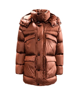 Jack Wolfskin Tech Lab Uppper East Jacket Brown Mens Puffer Coat 1205561 5090