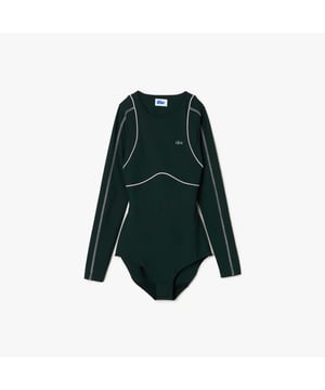 Lacoste x Eleven by Venus Williams Long Sleeve Bodysuit voor dames.- Body met lange mouwen in licht neopreen.- Geborduurde krokodil van hetzelfde merk op de borst.- Contrasterende biezen.- Open rug.- Opening aan de onderkant.- "VENUS WILLIAMSin borduursel op de rug.- Geweven labels en hangtag van hetzelfde merk. Materiaal: 68% polyamide, 32% elastaan. Ref: TF5228HCE.