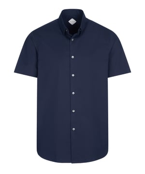 97% algodón, 3% elastano; camiseta de Pal Zileri;  Modelo: O370G49SM--50716 01;  Mano de obra de alta calidad;  Mezcla de algodón suave;  Muy ajustado a la figura;  cuello Kent clásico;  Tapeta de botones con 7 botones;  manga corta;  Detalles del logotipo de Pal Zileri