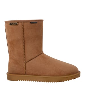 Upper: PVC, Waterproof. Lining: Faux Fur, Insulating. Insole: TECFOAM. Outsole: Angled Lugs, Gripped, PVC. Moulded, Stitch Detailing. Flat. Cut: Ankle. Design: Logo. Toe Style: Round. Fastening: Slip-on.