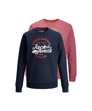 Jack & Jones crewneck comes with a regular fit, A comfy cotton blend with a composition of 60% cotton and 40% polyester, The crewneck doesn't get saggy, And it's machine washable at 40°C under a gentle wash program, The shorts are a regular fit and ease around your body, The fabric is all skin-friendly & gives you air circulation support over your body!

Features:
Warm sweatshirt with a thick rubber logo
Loopback for reliable warmth and air circulation
Casual and easy all-day wear
Crew neck for classic and simple style
Regular fit with slightly more ease around the body

Specifications:
Detail Type: Crewneck
Material: 60% Cotton, 40% Polyester
Product Code: 12209010

Washing Instructions:
Machine wash at max 40°C under gentle wash program
Do not bleach
Tumble dry on low heat settings
Iron on medium heat settings
Do not dry clean

Package Includes: Jack & Jones 2Pk Sweatshirt Crewneck