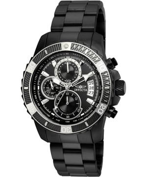 De Invicta 22417 heeft een roestvrijstalen horlogekast van 45 millimeter met een zwarte wijzerplaat.
Dit model wordt aangedreven door een accuraat Quartz uurwerk.
10 bar waterdicht.
Dit model is onderdeel van de Invicta Pro Diver - SCUBA collectie.

Inclusief 2 jaar garantie.
