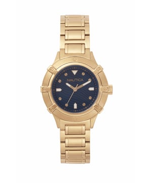 Nautica NAPCPR005 - Reloj para mujer cuarzo acero inoxidable• material: acero inoxidable• cristal: minèral• pulsera: acero inoxidable• correa: dorado• resistencia al agua: 50 m (5 ATM)• tamaño de la caja: 36 mm