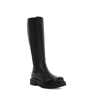 Featuring long elasticated side panels for a sleek, fitted look, Temmie is a knee-high boot you'll want in your wardrobe this season. The chunky sole adds just the right amount of elevation without compromising on all-day wearability.