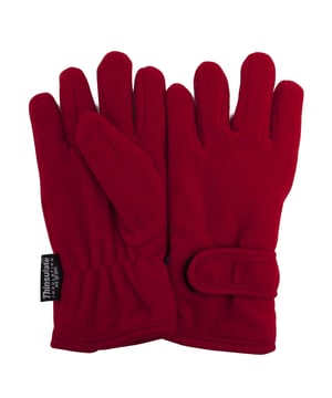 High quality gloves, ideal for outdoor sports or cold winter days. Not too bulky. Gloves have Thinsulate inner thermal warmth fleece insulation. Adjustable strap. 100% polyester.