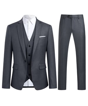 [Materialpflege] HOCHWERTIGES MATERIAL – 70 % Polyester, 30 % Viskose. Es ist bequem, atmungsaktiv, weicher, glatter, leichter zu waschen und behält seine Form. 94 % Polyester und 4 % Viskose für die Innenseite. Es atmet frei und nimmt Schweiß auf. WASCHEN – Chemische Reinigung wird empfohlen; Handwäsche ist möglich, jedoch mit kaltem Wasser. [Stildesign] SLIM FIT – Dieser Anzug hat ein spitzes Reversdesign und einen kleinen Schnitt mit 3D-Drapierung. Spitzes Revers, vier Knöpfe am Ärmel, Knopfverschluss. Flache, lockere Hose vorne mit verlängertem Hüftgurt und schrägen Seitentaschen. Slim-Fit-Anzüge sind etwas enger als Anzüge mit normaler Passform. Wenn Sie sie anziehen, machen sie Sie kleiner und schärfer. Und sehen modern und gut aus. VIELSEITIGER ANLASS – Er eignet sich für viele Anlässe, wie Hochzeiten, das tägliche Leben, Geschäftstreffen, modische Partys, jeden großen Feiertag usw. Er ist auch perfekt für junge Männer, die sich auf die Heimkehr vorbereiten und zur Schule zurückkehren. [Paket] 1 * Blazer + 1 * Hose + 1 * Weste