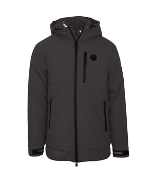 Plein Sport Padded Small Circular Logo Branded Grey Jacket. Bleiben Sie warm und stilvoll mit der Plein Sport Padded Circle Logo Grey Jacket! Diese schlichte graue Jacke ist mit einem wattierten Futter und dem charakteristischen Plein Sport Kreislogo ausgestattet. Genießen Sie hervorragende Wärme gepaart mit zeitloser Eleganz! Reißverschlusstaschen vorne, Aufnäher auf der Brust, zentraler Reißverschluss. Mantel mit Kapuze, Füllung: 100% Polyester, Futter: 100% Polyester. Gefütterte Jacke, Zip-Verschluss. Stil: UPPS09E 98