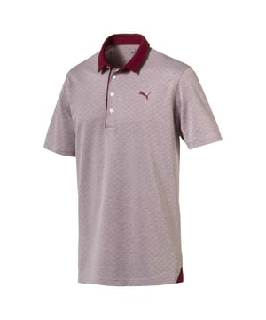 Puma Diamond Jaquard Burgund Performance Fit Herren Golf Polo -Hemd 576125 03