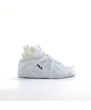 Fila Cage Mid White Leather Womens Lace Up Trainers 1010292 1FG