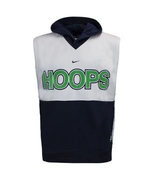 Nike Hoops logo sin mangas azul marino azul blanco chaleco con capucha para hombre 137685 451
