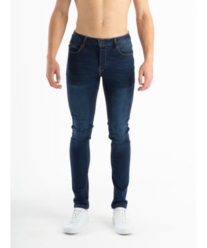 LUKE shows off a cool and contemporary aesthetic with these VAC denim jeans. The back waistband is decorated with a black faux leather patch which features a gloss lion rivet. These jeans are styled slim/tapered using a comfortable stretch-infused cotton denim and are completed with five handy pockets and a glossy button fastening.

CAUTION! This item may use real leather so please be aware we cannot guarantee colour fastness of the leather and any colour transfer will be due to the washing reaction of this natural material. Some colour transfer may also occur due to the indigo dyeing process so best to avoid white surfaces.