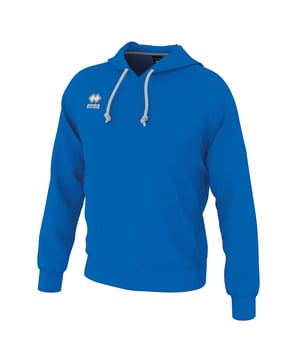 Especificaciones: Sudadera confeccionada en una mezcla de algodón y poliéster con interior afelpado. Capucha ajustable con cordón, logo Errea bordado en el pecho, puños y bajo de punto elástico acanalado. Uso: Tiempo libre Ajuste: Regular