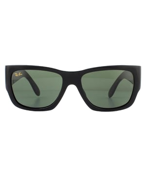 Las gafas de sol Ray-Ban Nomad RB2187 901/31 Gloss Black Green G-15 son un original estilo atrevido de los años 70 con lentes cuadradas distintivas y patillas supergruesas adornadas con el logotipo de Ray-Ban.