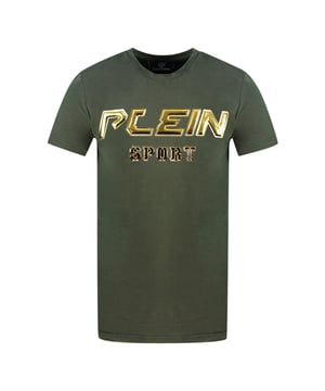 Plein Sport Logo Green T-Shirt. Philipp Plein Sport Green Tee. Stretch Fit 95% Cotton, 5% Elastane. Made In Italy. Plein Branded Logo. Style Code: TIPS109IT 32