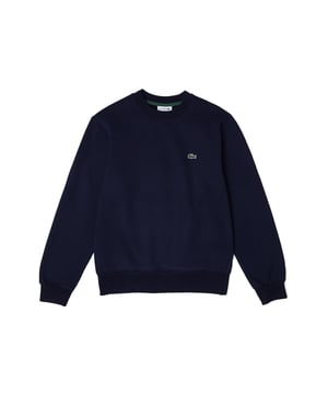 Solid-colored sweater with a round neckline, ribbed cuffs and subtle logo patches in a regular fit.