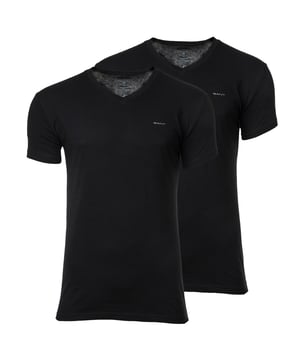 Unterziehshirt für Herren von der Marke GANT. V-Ausschnitt und kurze Ärmel. Weiche Single Jersey-Qualität aus reiner Baumwolle. Regular Fit.