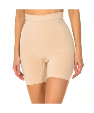 High-waisted, strong compression shaping shorts.
 Silicone on the waist for perfect adhesion and jacquard finishes.
 Lifts the buttocks, contains the belly and shapes the legs.
 Composition: 86% Polyamide, 14% Elastane
 Care:
Handwash.
 Do not use bleach.
 Do not use dryer.
 Do not iron.