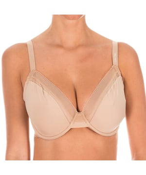 Calvin Klein bra. 
 Skin color. 
 Smooth cups without foam, with micro tulle at the top. 
 Cups with rings. 
 Elastic straps, adjustable. 
 Name of the brand stamped on one of the braces. 
 Elastic sides made of micro tulle. 
 Clasp closure on the back, three positions. 
 Seams seen in tone. 

 Composition: 76% Nylon. -24% Elastane. 

 Washing instructions: 
 - Wash maximum at 40ºC. 
 - Iron at medium temperature, max. 110 ° C. 
 - It does not allow to use dryer. 
 - Do not use bleach. 
 - Does not admit dry cleaning. 

 Size equivalence: 

 UK FR EU IT 
 30 80 65 30 
 32 85 70 32 
 34 90 75 34 
 36 95 80 36 
 38 100 85 38 


 Size equivalence: 

 UK FR EU IT 
 30 80 65 30 
 32 85 70 32 
 34 90 75 34 
 36 95 80 36 
 38 100 85 38