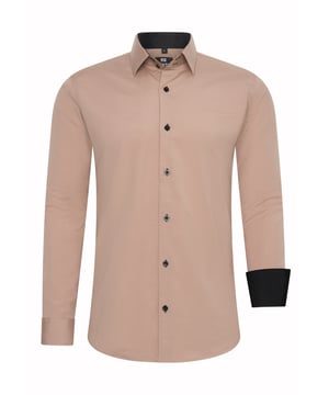 Rusty Neal overhemd voor heren. Het overhemd is gemaakt van katoen, polyester en elastaan en heeft een slim fit pasvorm.  Merk: Rusty NealModelnaam: Overhemd UniCategorie: herenMaterialen: katoen, polyester, elastaanKleur: beige