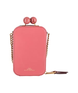 VINTAGE, UVP WIE NEU  
Die Vanity Bag aus glattem Leder ist eine minaudière-artige Tasche, die groß genug für kleine Utensilien ist. Sie verfügt über zwei Fächer; ein emailliertes Kugel-Kiss-Lock und ein weiteres Fach mit Rundum-Reißverschluss und Kartenfächern. Tragen Sie die Crossbody-Tasche mit dem abnehmbaren Leder-Schulterriemen, halten Sie sie elegant, aber auffällig am Kettenhenkel oder verwenden Sie sie als Clutch.  
Marc Jacobs Die Vanity Crossbody Bag aus pinkfarbenem Leder  
Farbe: pink  
Material: Leder  
Zustand: ausgezeichnet  
Abnutzungsspuren: einige kleine Lederabblätterungen am Reißverschlussrand, minimale Lederfalten  
SKU: 190263 / TONBKGBBA186652W  
Abmessungen: Länge: 120 mm, Breite: 70 mm, Höhe: 190 mm  
Größe: Einheitsgröße