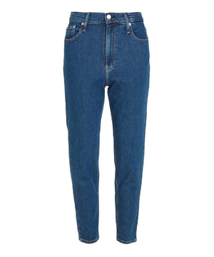 Farbe: Denim Dark 1BJ Taille: Hoch Details: Fünf Taschen, weites Bein und geprägtes Logo auf der Rückseite Verschluss: Knopf an der Taille Länge: Lang Passform: Over Anlass: Freizeit