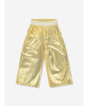 Introducing Aigner's Girls Metallic Trousers in lustrous gold - a fashionable addition to your little girl‚ wardrobe! Style  Elegance: The meticulously tailored trousers in radiant gold exude exclusivity. It's an ultimate style statement! Luxurious Feel: Crafted with the finest material, ensuring your little girl enjoys supreme comfort and softness. Fashion Forward: The sophisticated metallic glamour is sure to keep her a step ahead in fashion.  Dress to Impress: This trendy Aigner design will uplift her wardrobe instantly. It‚ perfect for  her special and everyday occasions.Grab these Girls Metallic Trousers in Gold now and let your little star shine!