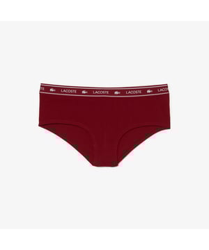 The Branding Capsule plays with a repetition of our Lacoste logo and iconic crocodile. This eye-catching and comfortable shorty is dedicated to Gen Z. It has an impactful waistband with Lacoste and croc branding. This is a key style from Lacoste's latest collection. Branding Shorty Elasticated waistband Wide hips and scoop buttocks Regular rise waisted Soft stretch cotton with 20% recycled cotton Branded jacquard waistband with Lacoste and croc repetition and white stripes on top and bottom Linked with IF8166