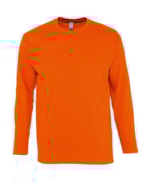 Geklebter Nacken. Gerippter Halsausschnitt. Schlauchförmiger Körper. Zwillingsnadel im Nacken, gesäumte Ärmel und Saum. Stoffgewicht: 150 g/m². Material: 100% ringgesponnene, halbgekämmte Baumwolle. Brustumfang (Passform): S(36/38), M(38/40), L(41/42), XL(43/44), XXL(45/47).