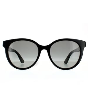 Gucci Round Womens Black Grey Gradient  Sunglasses Gucci are a simple round style for women crafted from lightweight plastic and embellished with the metal interlocking GG logo..