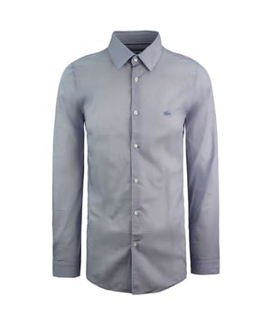 Lacoste Slim Fit Langarm-Gewebtes Herrenhemd mit Kragen, Blau, CH0433 166