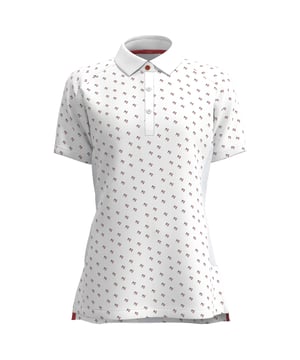 43% Polyester, 43% Recyceltes Polyester, 14% Elastan. Gewebetechnik: Atmungsaktiv, Leicht, Feuchtigkeitsabweisend. Design: Gemustert. Knopfleiste mit drei Knöpfen, Uneingeschränkte Bewegung. Kurzärmlig. Schaftrand zum Umklappen. UV-Schutzfaktor: UPF 50.