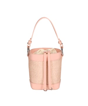 Bolso bombonera de mujer con cierre de cordones. Equipado con un asa extraíble que se puede reemplazar con una correa para el hombro. Producto artesanal italiano en cuero genuino y paja. Hecho en Italia