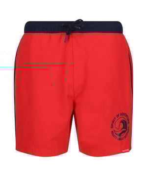 100% Polyester. Lining: Mesh. Fabric: Microfibre. Design: Colour Block, Logo, Printed, Text. Pockets: 1 Back Pocket, Flap Closure, 1 Security Pocket, Inner. Fastening: Pull-On. Branded Tab. Fabric Technology: Quick Dry, UV Protection. Waistline: Drawcord, Elasticated. Sustainability: Made from Recycled Materials. Sun Rating: UPF 40+.