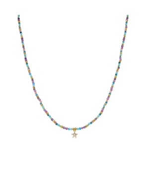 Collar Estrella de Plata de Ley 925 y Cristal Multicolor acabado en oro amarillo de 18k. Pide un deseo se caracteriza por diseños de carácter joven, repletos de significado y color, originales a la vez que discretos, que pretenden convertirse en pequeños amuletos.