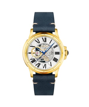 Collection: Comet Open Heart Skeleton 
Model: Es-8243-03
Movement: Automatic 
Case Material: Stainless Steel
Case Diameter (mm): 42
Case Thickness (mm): 14
Case Shape: Round
Case Color: Gold
Dial Color: Silver
Band: Genuine Leather Strap
Band Color: Blue
Buckle: Strap Buckle
Band Width (mm): 22
Water Resistance: 5 Atm
Watch Weight (g): 140
Warranty: 2 Years International Warranty
