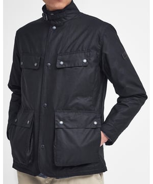 B.Intl Wellstone Wax Jacket
Fuelled by our motorcycle heritage, the B.Intl Wellston Waxed Jacket is a reflection of the premium quality and attention to detail that make our jackets so recognisable. Crafted from our classic waxed cotton and detailed with a multitude of pockets, this waxed jacket boasts authentic style with an abundance of attitude. Featuring a stand collar with a throat buckle, it's complete with a baffle quilted lining for optimal warmth in the colder months.

Tailored fit
6oz wax
Outer: 100% Cotton (Waxed)
Inner: 100% Polyester
Trim: 100% Cotton
Do not wash
Sponge clean only
Back length: 74.5cm

MWX2375