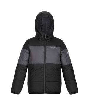 Material: 100% Polyester. Filling: Heavyweight. Design: Contrast, Logo. Fabric Technology: DWR Finish, Heavyweight, Insulating, Thermo-Guard, Weather Resistant. Neckline: Hooded. Inner Zip Guard, Padded. Sleeve-Type: Long-Sleeved. Cuff: Stretch Binding. Hood Features: Elasticated, Grown On Hood. Pockets: 2 Side Pockets, Zip. Fastening: Full Zip. Hem: Stretch Binding. Please Note: Printed Name Label up to Age 8.