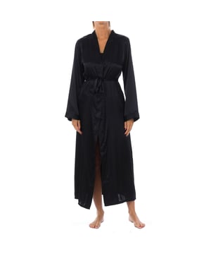 Women's robe.
 Wrap robe with ribbed finish.
 Matching drawstring closure.
 Seams seen in tone.
 Composition: 100% polyester
 Care:
Handwash.
 - Do not use bleach.
 - Do not use dryer.
 - Supports iron.
 - Do not dry clean.